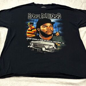 Boyz N The Hood Shirt Adult 2XL Black Graphic Hip Hop Music Short Sleeve Mens